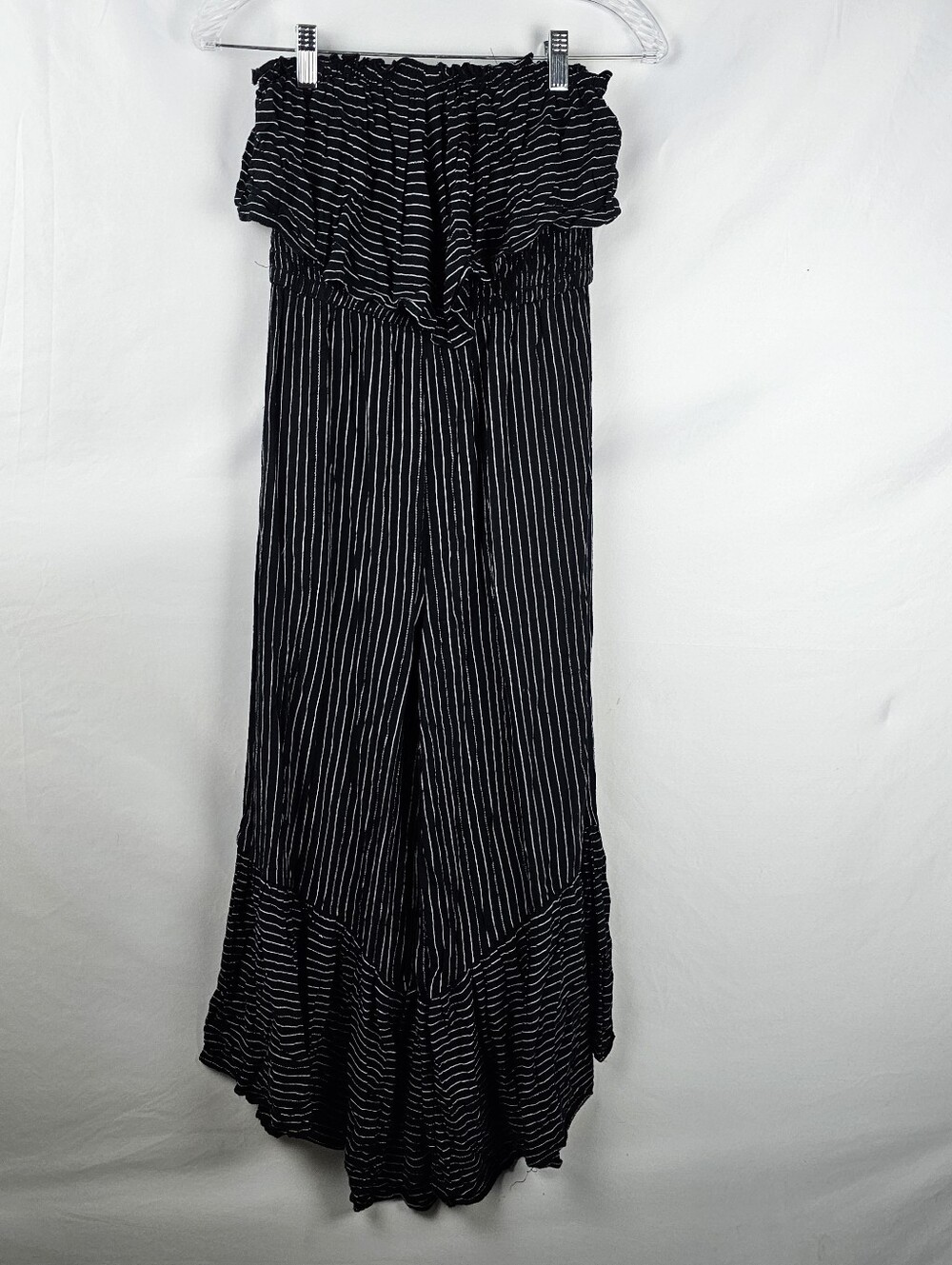 American Eagle Outfitters Strapless Ruffle Culotte Jumpsuit SM Boho Chic